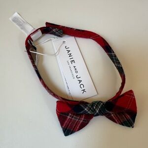 Janie and Jack Kids Red and Green Plaid Bow Tie